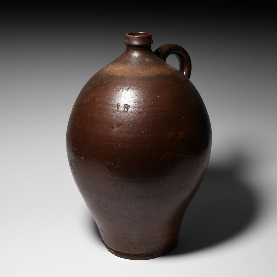 Large Post Medieval Glazed Piriform Vessel