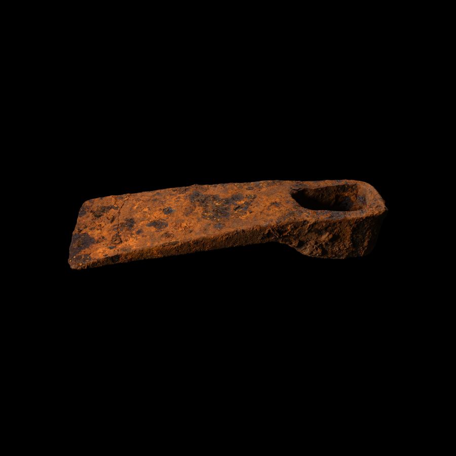 Medieval Iron Adze with Maker's Marks