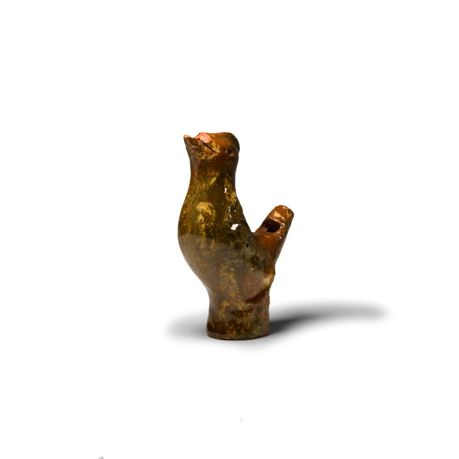 Post Medieval Glazed Ceramic Bird Whistle