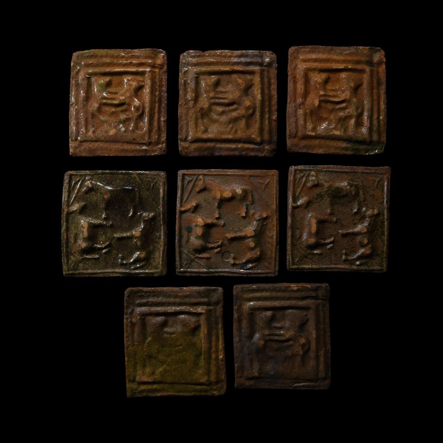 Post Medieval Glazed Ceramic Tile Group