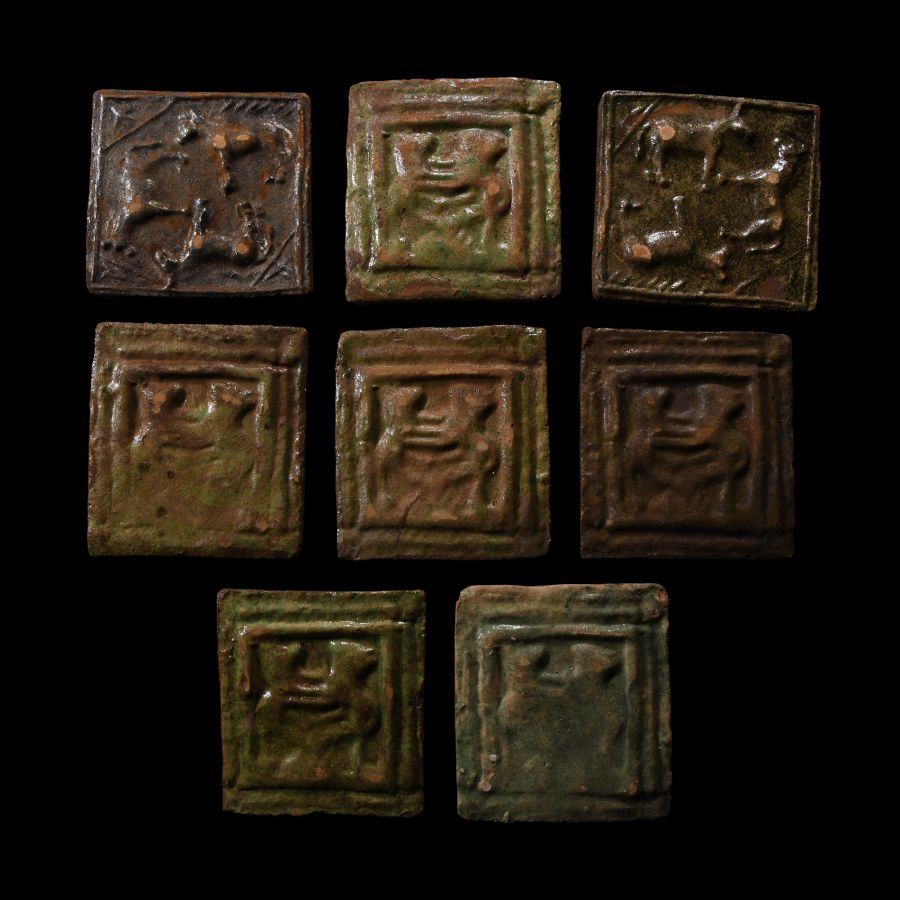 Post Medieval Glazed Ceramic Tile Group