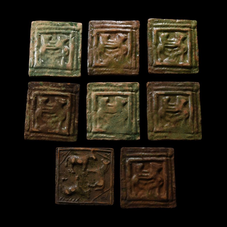 Post Medieval Glazed Ceramic Tile Group