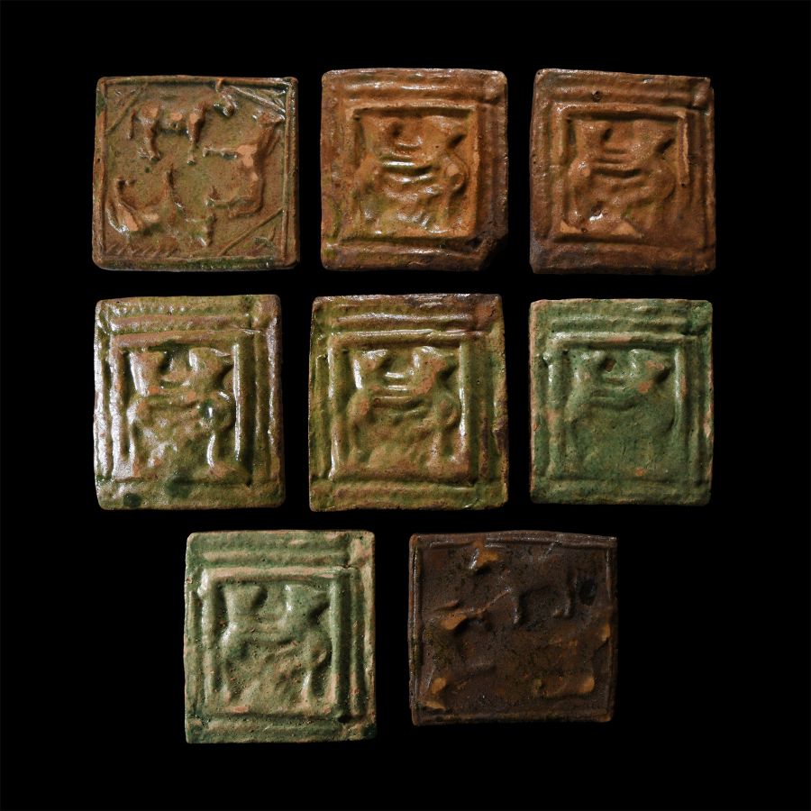 Post Medieval Glazed Ceramic Tile Group