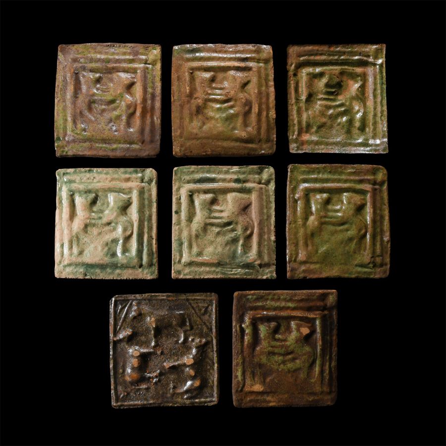 Post Medieval Glazed Ceramic Tile Group