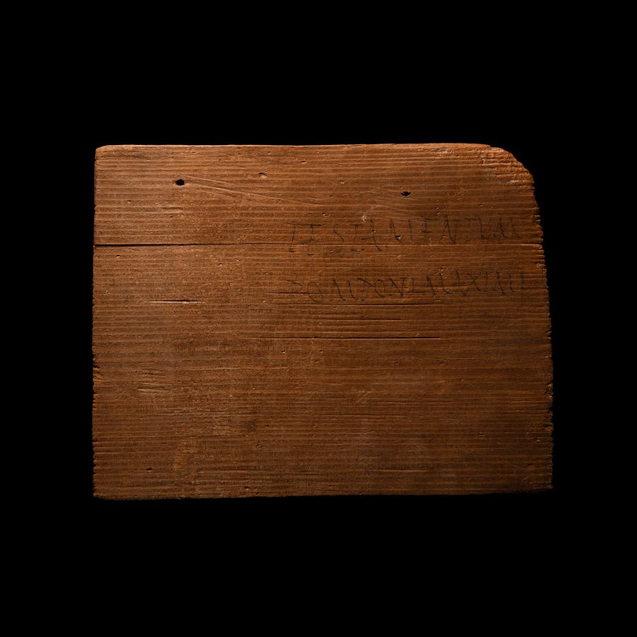 Roman Inked Wooden 'Will of Pomponius Maximinianus' Tablet