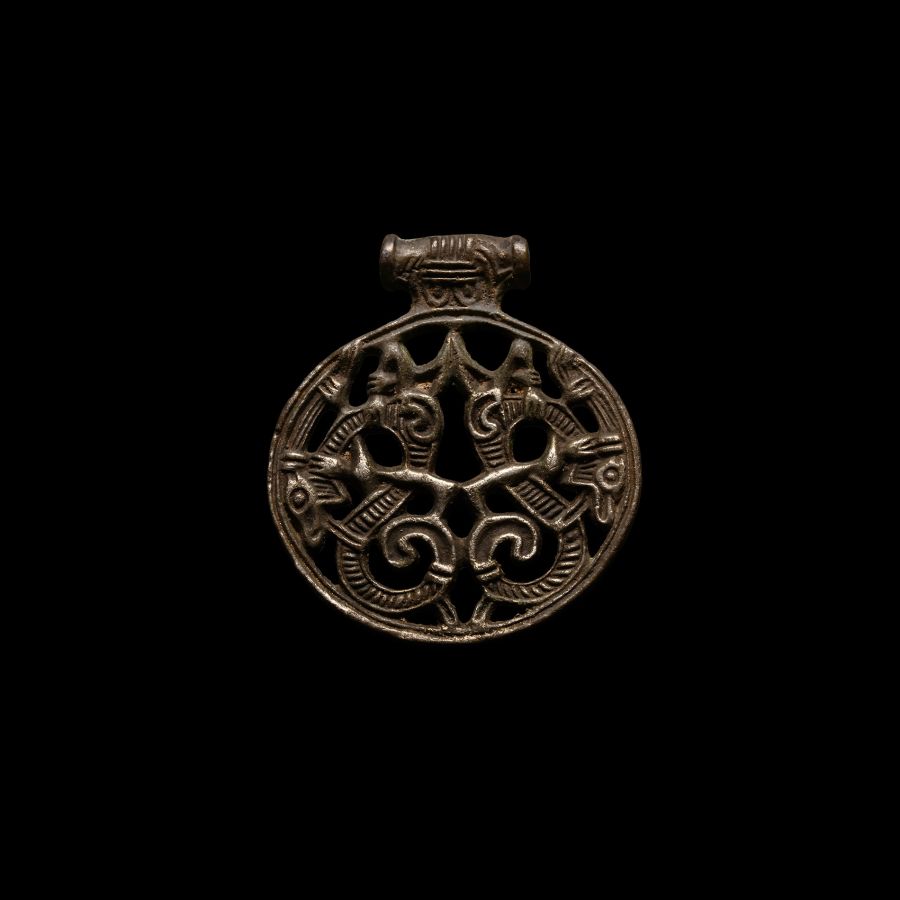 Viking Age Silver Gripping Beasts Pendant