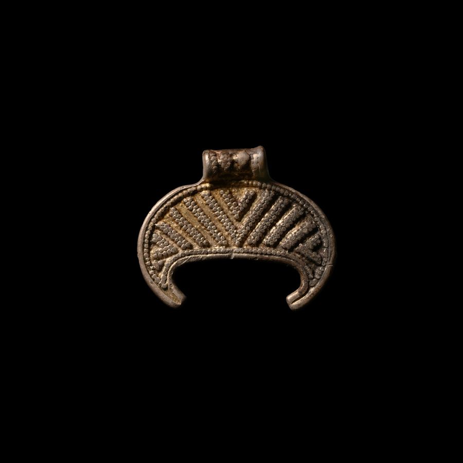 Viking Age Silver Lunate Pendant