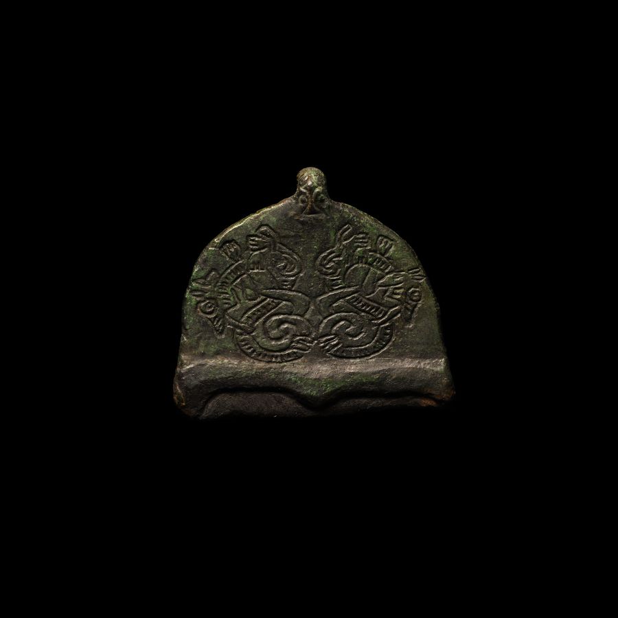 Viking Age Fire Steel with Bronze Jellinge Dragon Handle