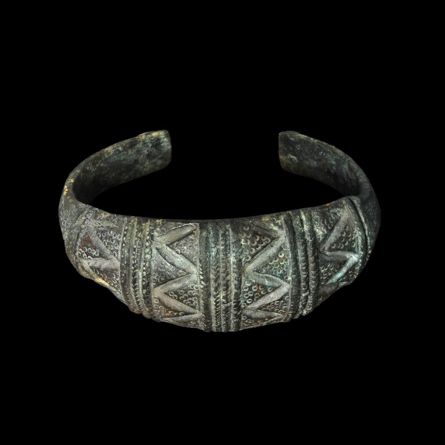 Viking Age Bronze Bracelet with Zig-Zag Design
