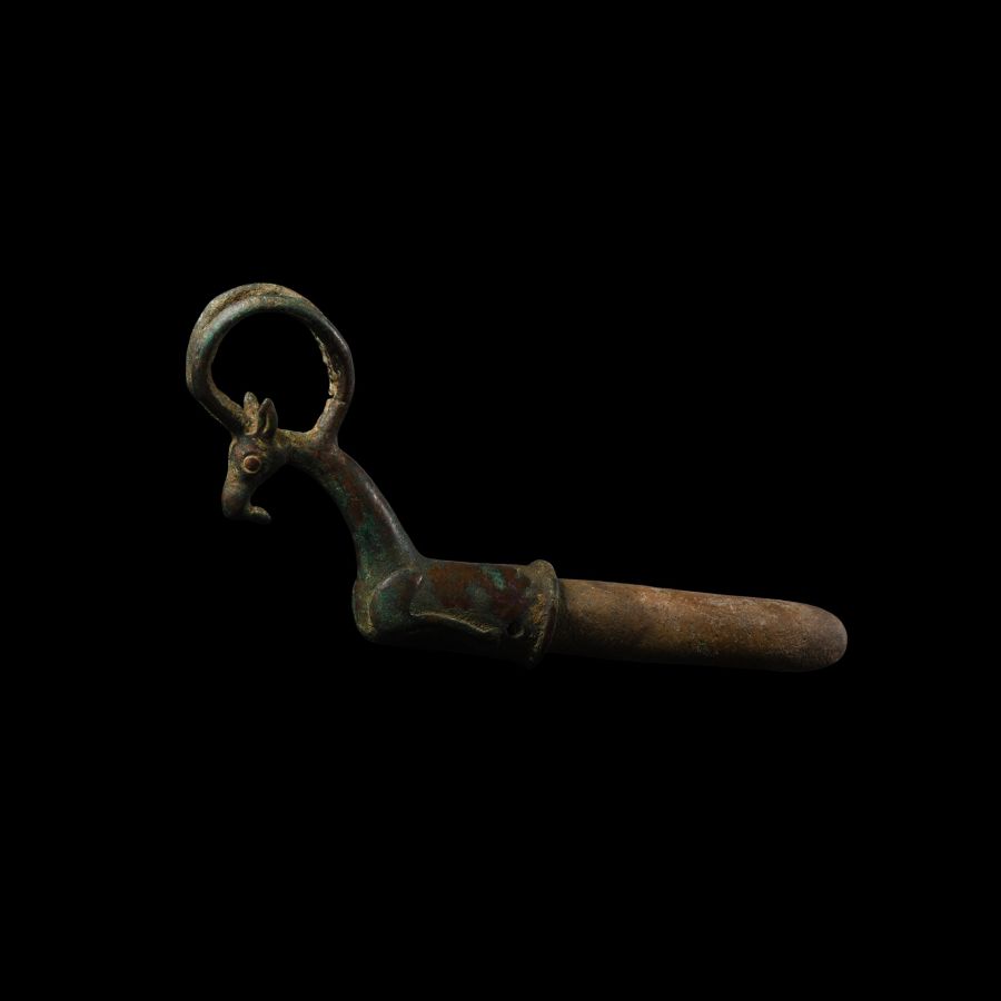Luristan Whetstone with Bronze Ibex Handle