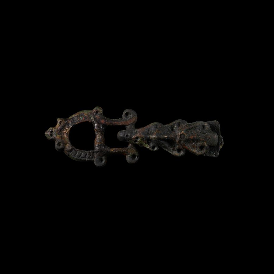 Viking Age Bronze Dragon Strap End with Loop