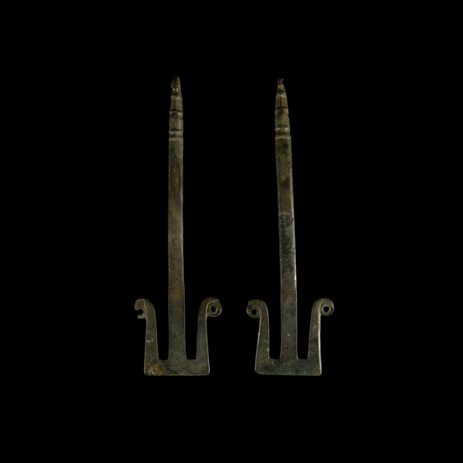Anglo-Saxon Bronze Girdle Hanger Pair