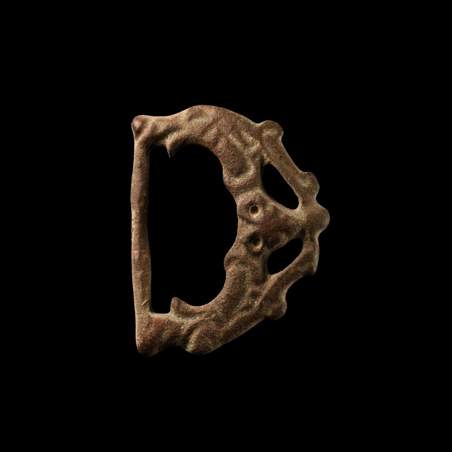 Viking Bronze Buckle with Beast Head