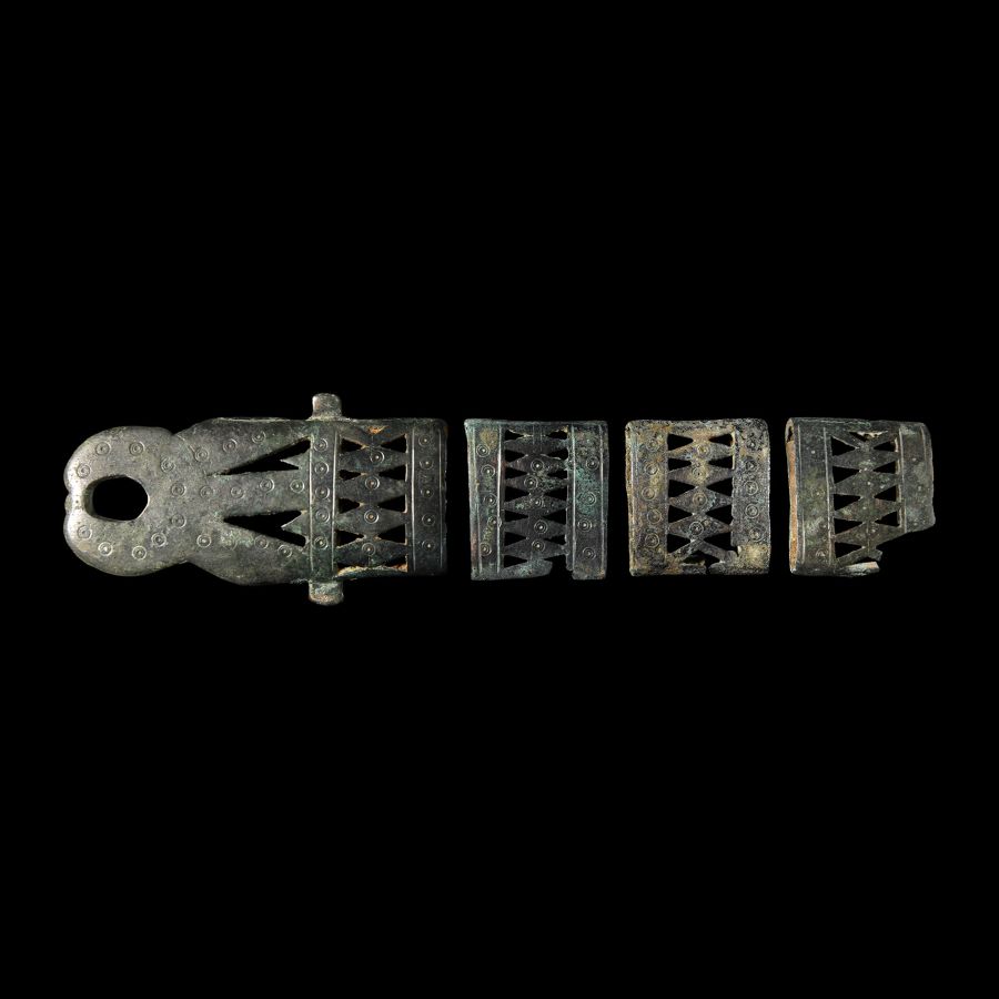 Iron Age Bronze Scabbard Fitting Set