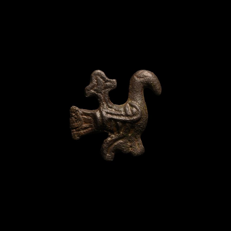 Viking Bronze Bird Brooch with Cross