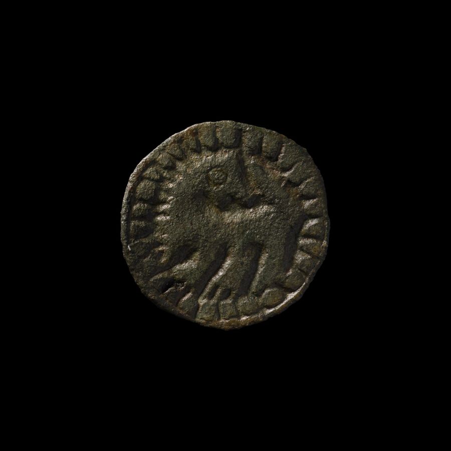 Viking Bronze Disc Brooch with Regardant Beast