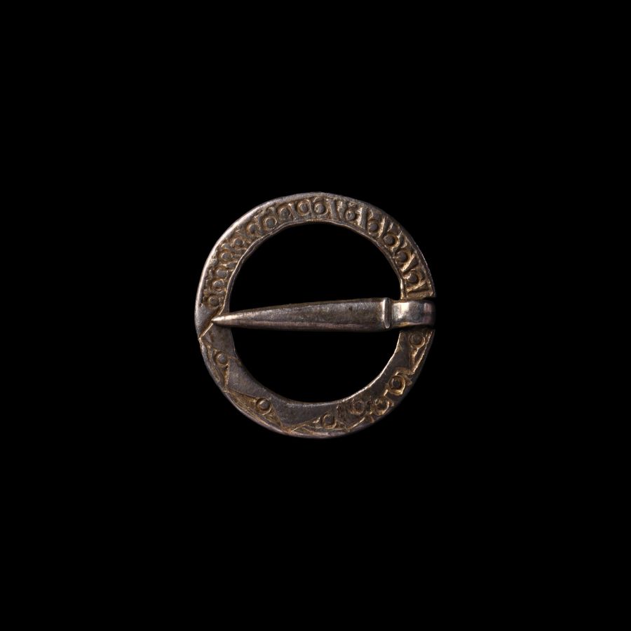 Medieval Silver-Gilt Ring Brooch