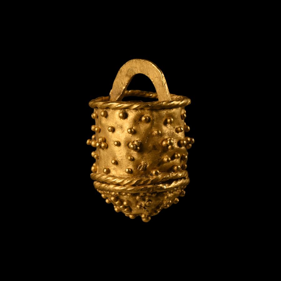 Pre-Viking Gold Filigree Aroma Bucket Pendant