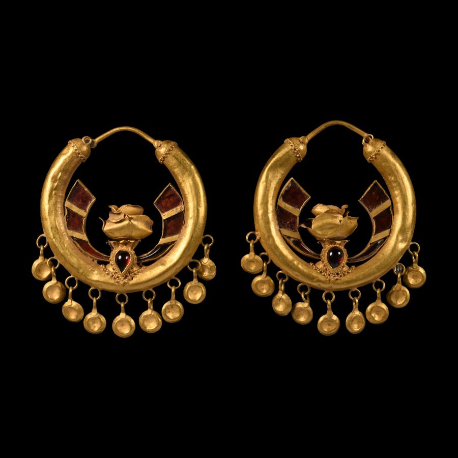 Western Asiatic Elaborate Gold Earring Pair