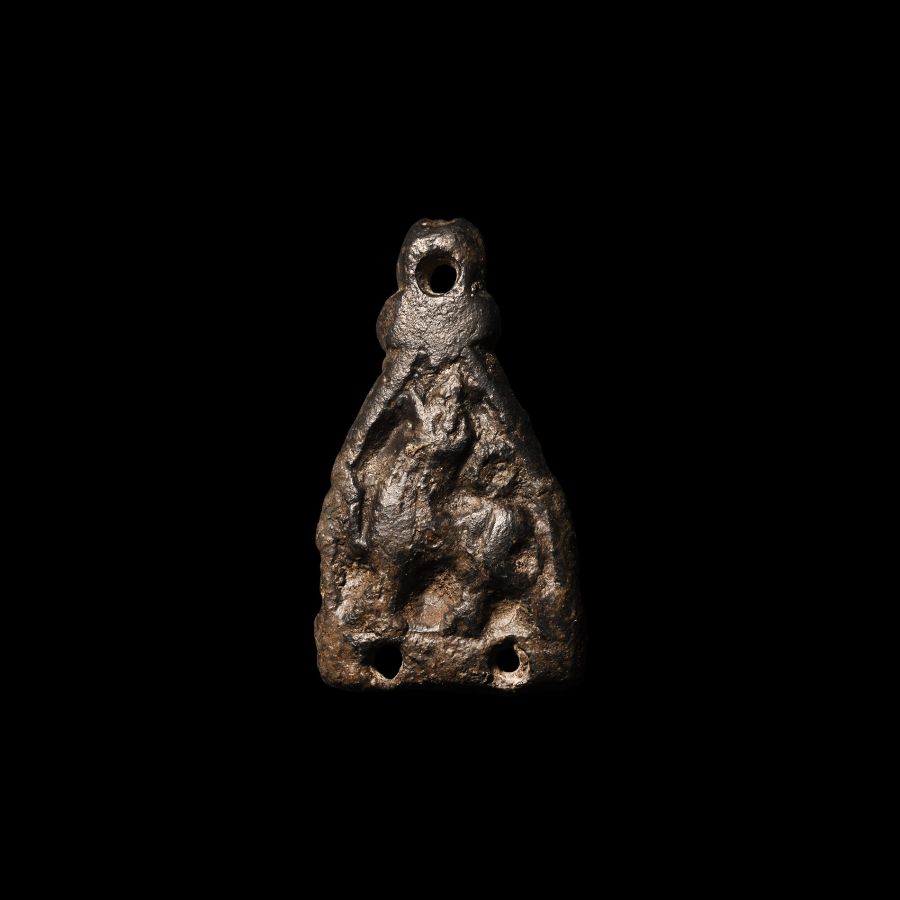 Anglo-Scandinavian Viking Bronze Howling Beast Apex Stirrup Mount