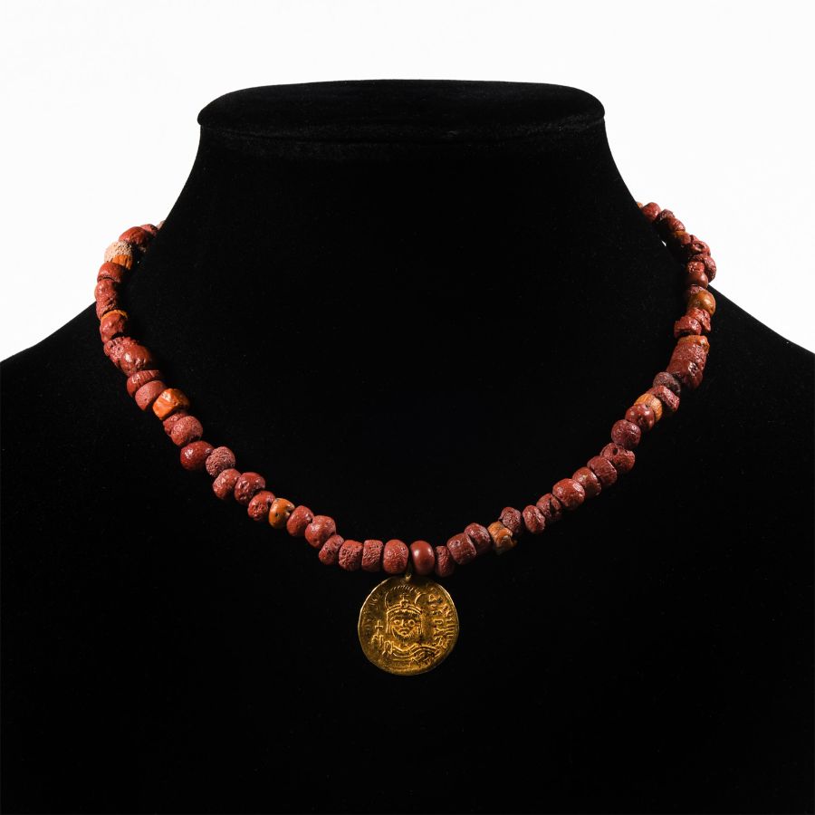 Byzantine Gold Coin Bead Necklace
