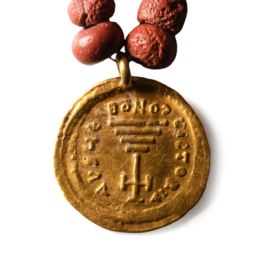 Byzantine Gold Coin Bead Necklace