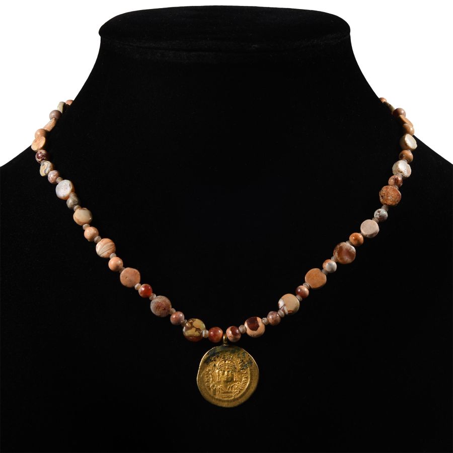 Byzantine Gold Coin Bead Necklace