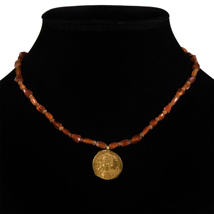 Byzantine Gold Coin Bead Necklace