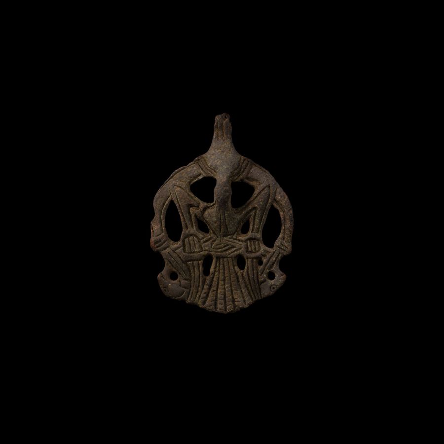 Viking Age Bronze Pendant with Bound Bird