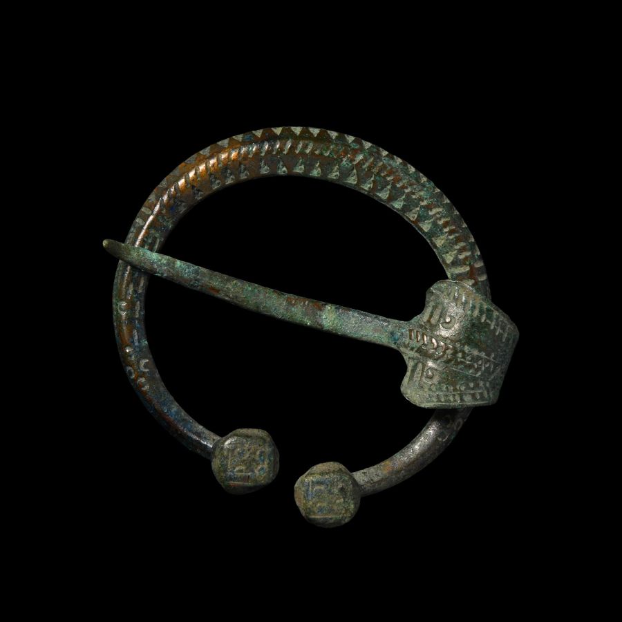 Viking Age Bronze Stamped Penannular Brooch