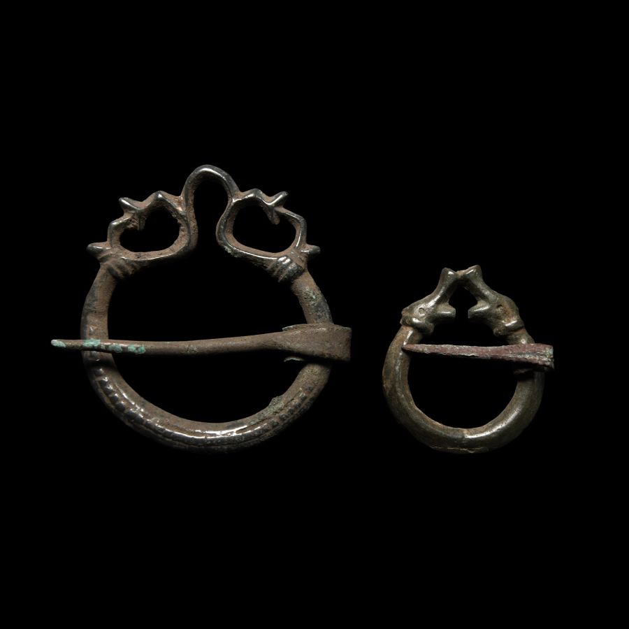 Large Viking Age Bronze Penannular Brooch Group