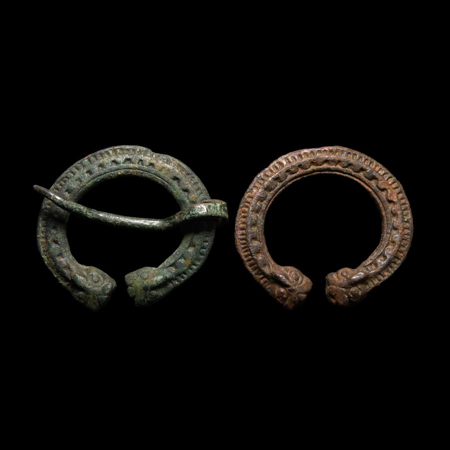 Large Viking Age Bronze Penannular Brooch Group