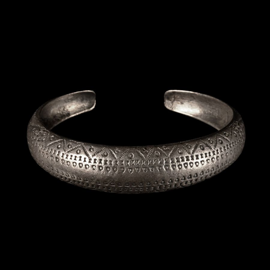 Viking Age Silver Stamp-Decorated Bracelet