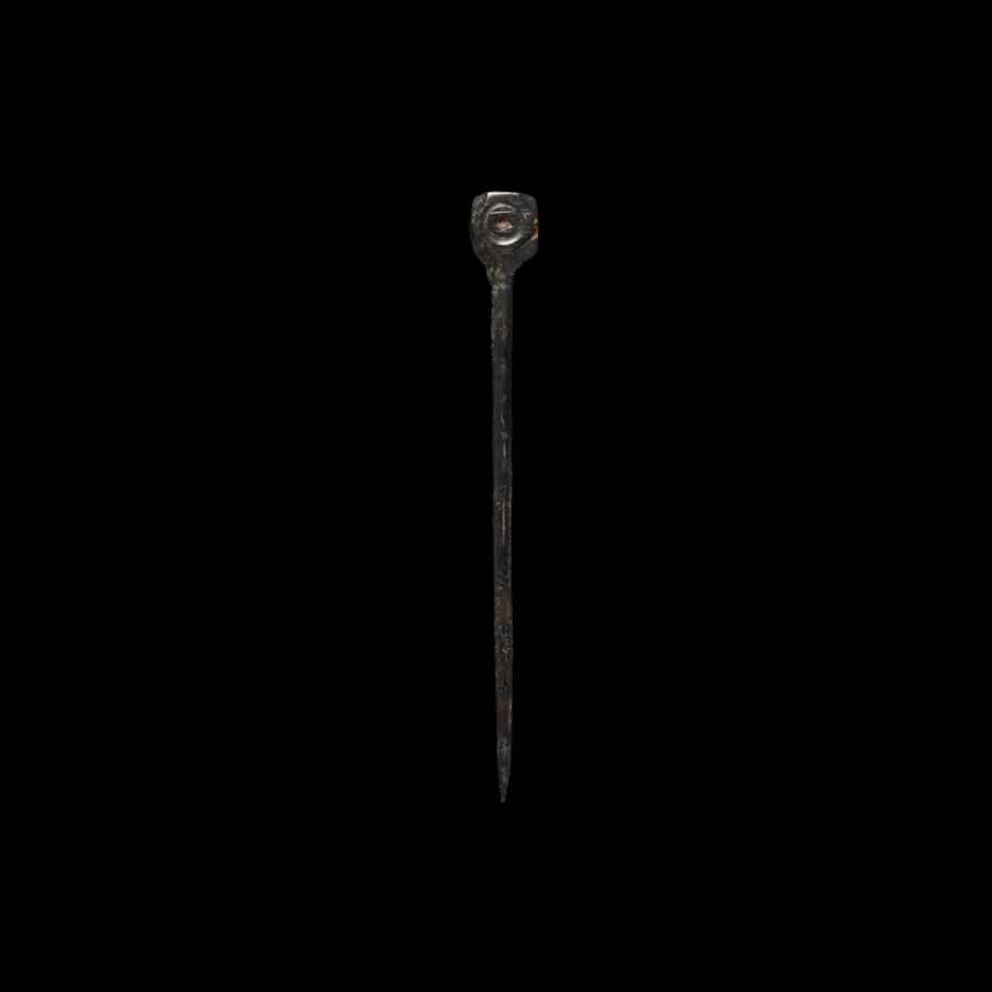 Saxon Decorated Bronze Pin