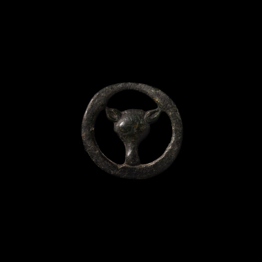 Viking Age Bronze Wolf-Head Strap Distributor