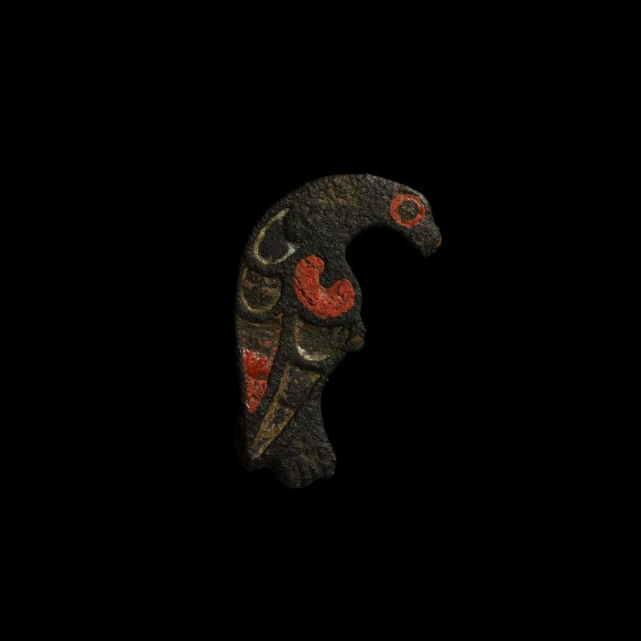 Anglo-Saxon Enamelled Bronze Bird Brooch