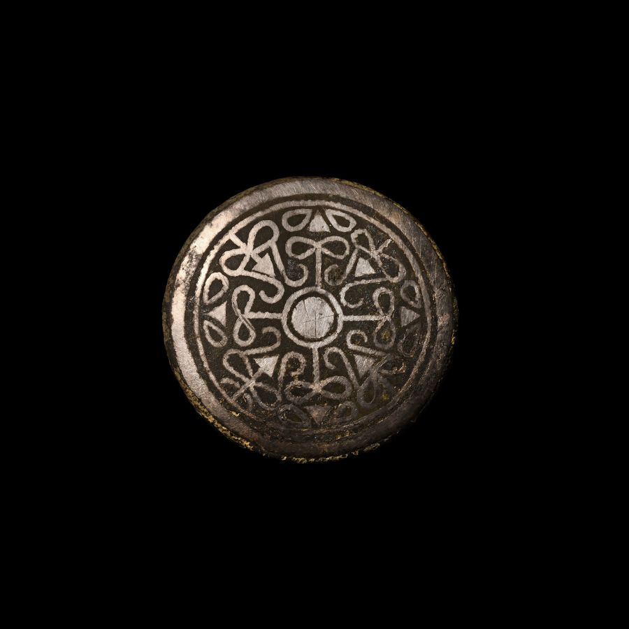 Viking Age Silver and Bronze Disc Mount