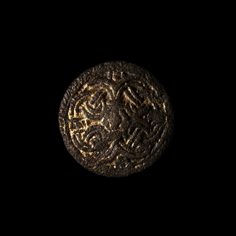 Anglo-Scandinavian Viking Gilt Bronze Borre Interlaced Brooch