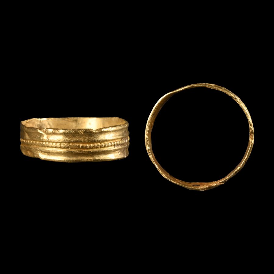 Viking Decorated Gold Ring
