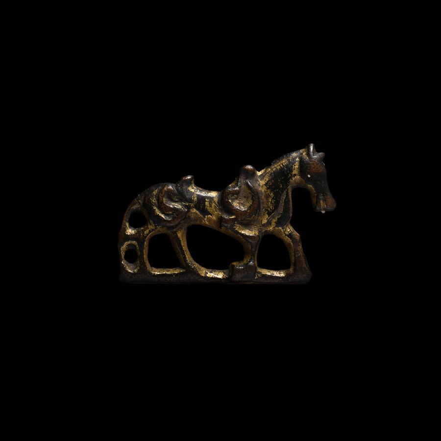 Medieval Gilt Bronze Horse Mount