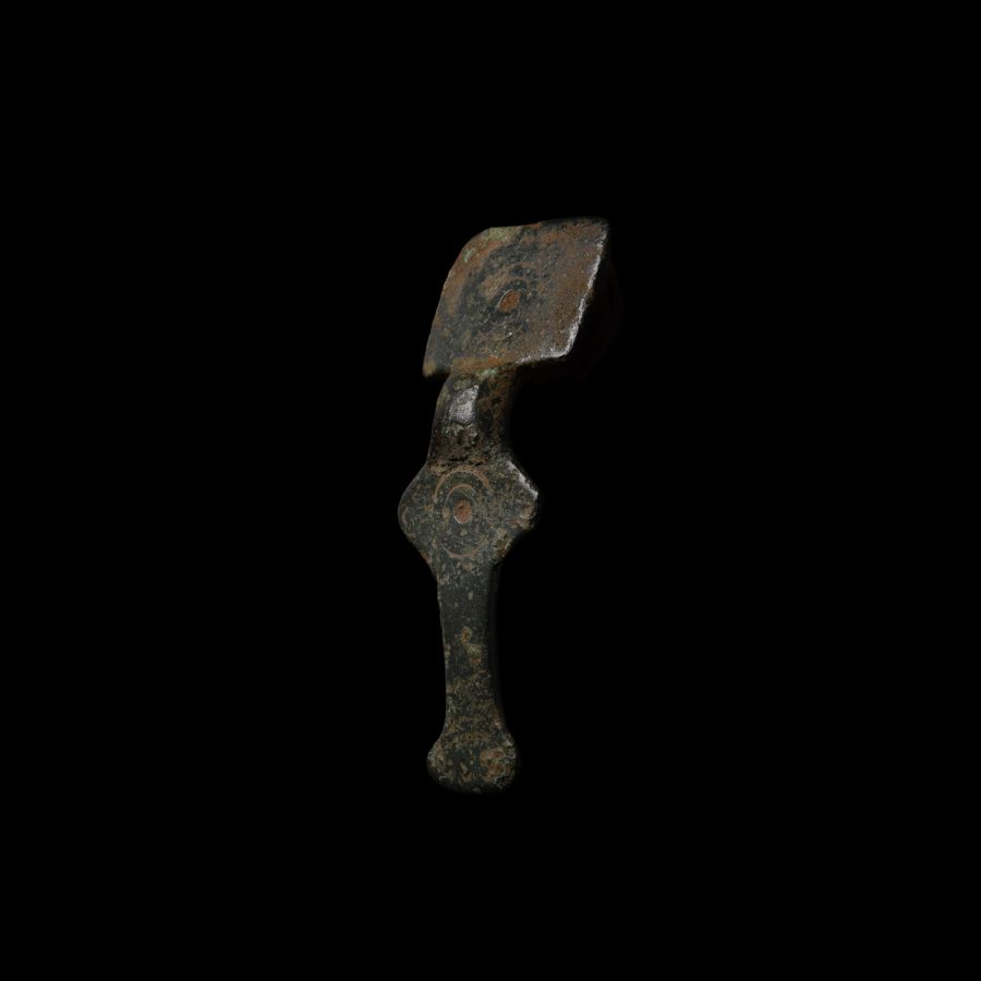 Saxon Miniature Square-Headed Bronze Brooch