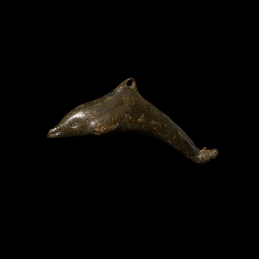 Roman Bronze Dolphin Pendant