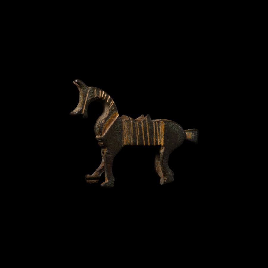 Western Asiatic Gilt Bronze Horse Padlock
