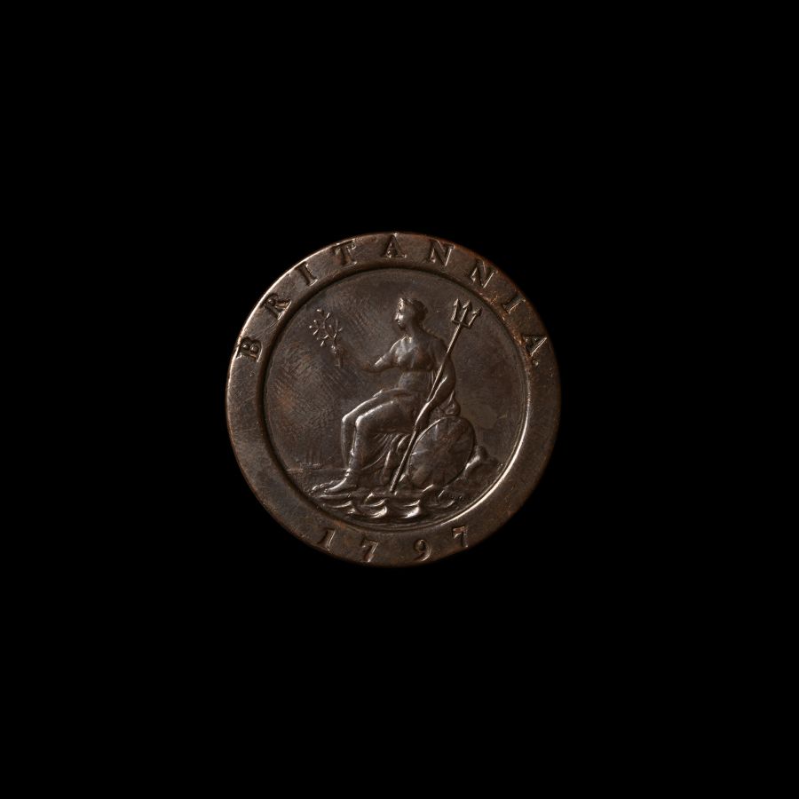 Georgian Gilt Bronze Cartwheel Twopence Patch Box