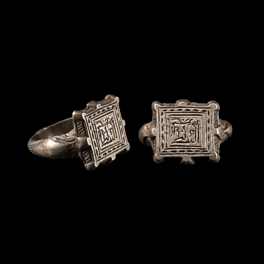 Western Asiatic Silver Ring with Inscription