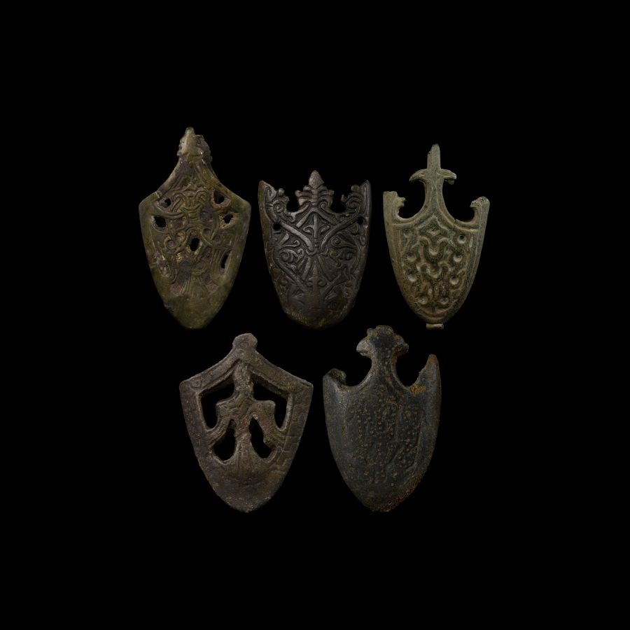 Viking Age Bronze Sword Scabbard Chape Collection