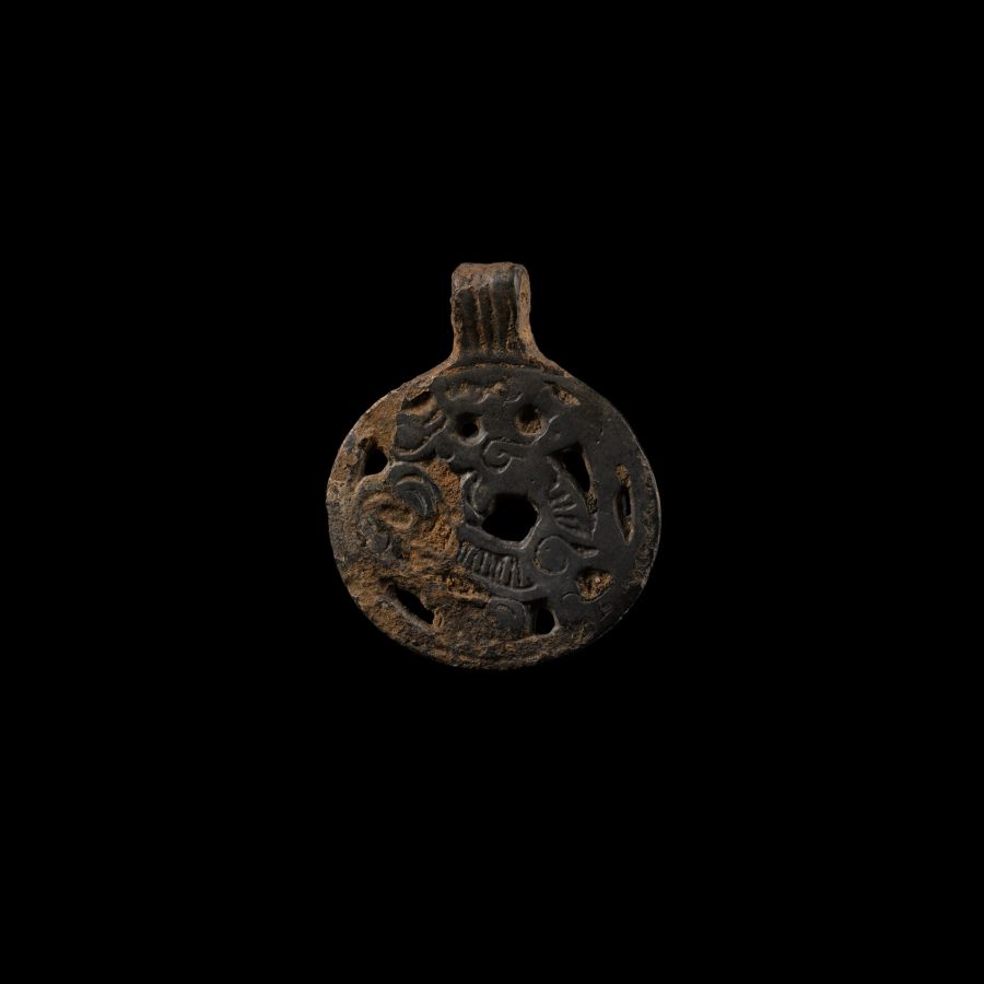 Viking Age Jellinge Style Bronze Regardant Beast Pendant