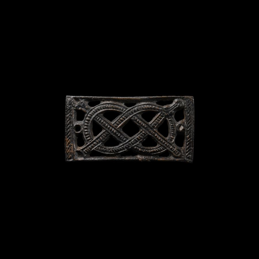Anglo-Saxon Bronze Entwined Serpent Mount