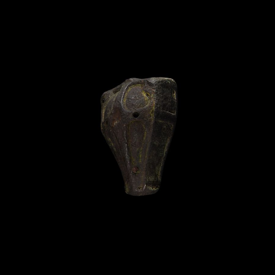 Viking Bronze Boar's Head Brooch with Cross