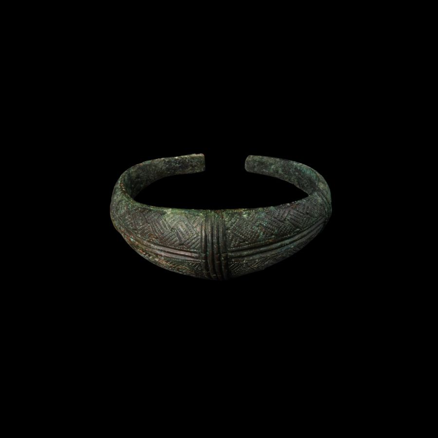 Viking Age Bronze Bracelet with Interlaced Design